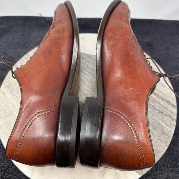Allen Edmonds LaSalle Men Leather Dress Shoes Brown Split Toe Lace Up Size 12‎ D
